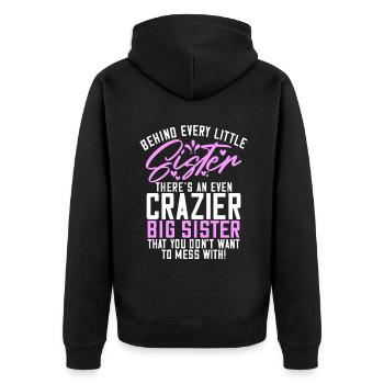 Sister Gifts - Unisex Premium Bio Zip Hoodie - Schwarz - Hinten - Nico (187cm)