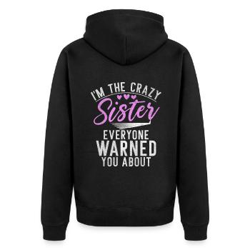Sister Gifts - Unisex Premium Bio Zip Hoodie - Schwarz - Hinten - Nico (187cm)