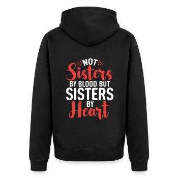 Sister Gifts - Unisex Premium Bio Zip Hoodie - Schwarz - Hinten - Nico (187cm)