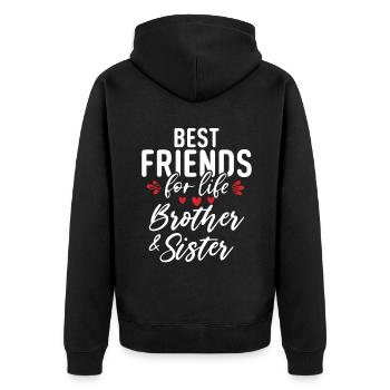 Sister Gifts - Unisex Premium Bio Zip Hoodie - Schwarz - Hinten - Nico (187cm)