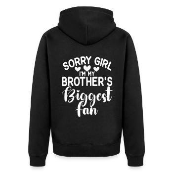Sister Gifts - Unisex Premium Bio Zip Hoodie - Schwarz - Hinten - Nico (187cm)