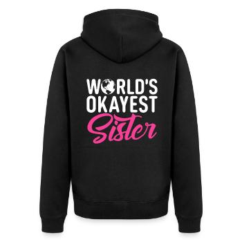 Sister Gifts - Unisex Premium Bio Zip Hoodie - Schwarz - Hinten - Nico (187cm)