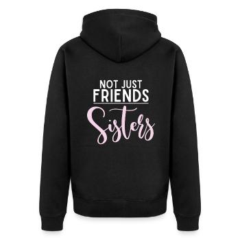 Sister Gifts - Unisex Premium Bio Zip Hoodie - Schwarz - Hinten - Nico (187cm)