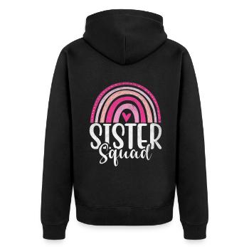 Sister Gifts - Unisex Premium Bio Zip Hoodie - Schwarz - Hinten - Nico (187cm)