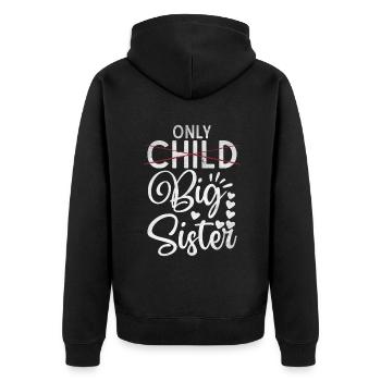 Sister Gifts - Unisex Premium Bio Zip Hoodie - Schwarz - Hinten - Nico (187cm)