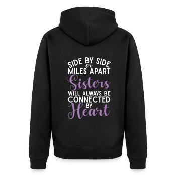 Sister Gifts - Unisex Premium Bio Zip Hoodie - Schwarz - Hinten - Nico (187cm)