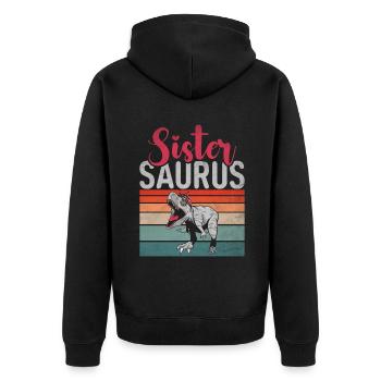 Sister Gifts - Unisex Premium Bio Zip Hoodie - Schwarz - Hinten - Nico (187cm)