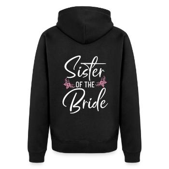 Sister Gifts - Unisex Premium Bio Zip Hoodie - Schwarz - Hinten - Nico (187cm)