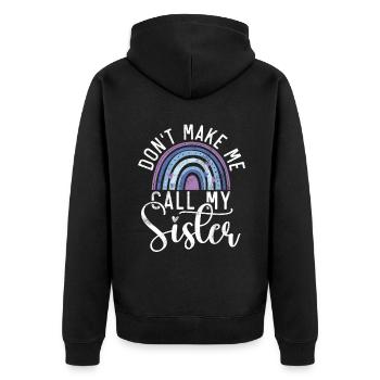 Sister Gifts - Unisex Premium Bio Zip Hoodie - Schwarz - Hinten - Nico (187cm)