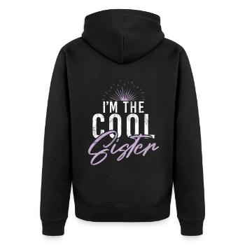 Sister Gifts - Unisex Premium Bio Zip Hoodie - Schwarz - Hinten - Nico (187cm)