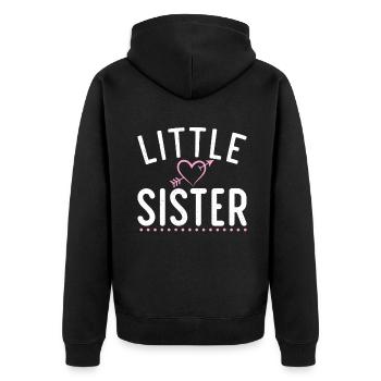 Little Sister Gifts - Unisex Premium Bio Zip Hoodie - Schwarz - Hinten - Nico (187cm)