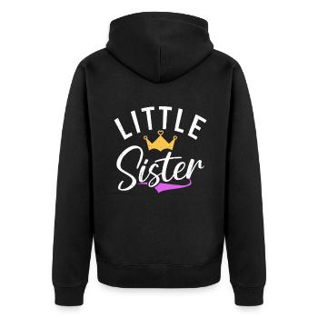 Little Sister Gifts - Unisex Premium Bio Zip Hoodie - Schwarz - Hinten - Nico (187cm)