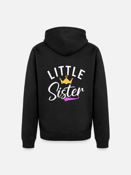 Little Sister Gifts - Unisex Premium Organic Zip Hoodie - black