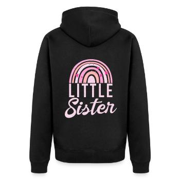 Little Sister Gifts - Unisex Premium Bio Zip Hoodie - Schwarz - Hinten - Nico (187cm)