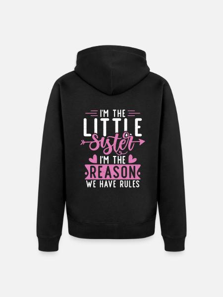 Cadeaux Petite Soeur - Veste à capuche bio Premium Unisexe - noir