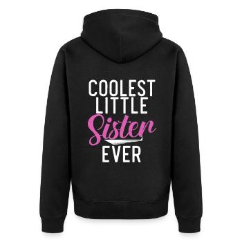 Cadeaux Petite Soeur - Veste à capuche bio Premium Unisexe - noir - Dos - Nico (187cm)