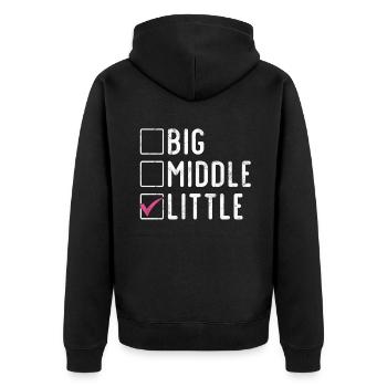Little Sister Gifts - Unisex Premium Bio Zip Hoodie - Schwarz - Hinten - Nico (187cm)