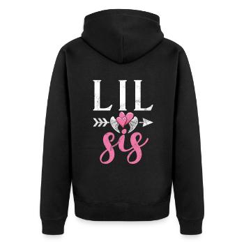 Cadeaux Petite Soeur - Veste à capuche bio Premium Unisexe - noir - Dos - Nico (187cm)