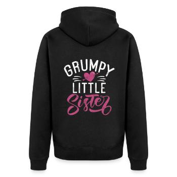 Cadeaux Petite Soeur - Veste à capuche bio Premium Unisexe - noir - Dos - Nico (187cm)