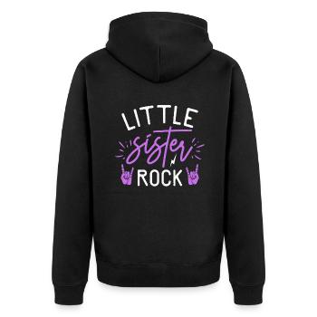 Little Sister Gifts - Unisex Premium Bio Zip Hoodie - Schwarz - Hinten - Nico (187cm)