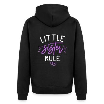 Cadeaux Petite Soeur - Veste à capuche bio Premium Unisexe - noir - Dos - Nico (187cm)