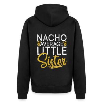 Cadeaux Petite Soeur - Veste à capuche bio Premium Unisexe - noir - Dos - Nico (187cm)