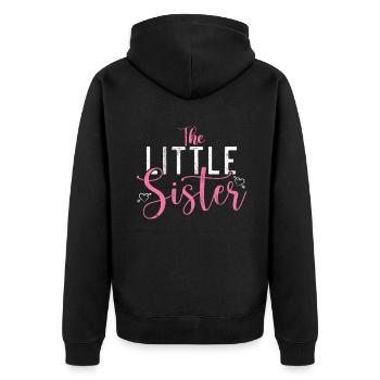 Little Sister Gifts - Unisex Premium Bio Zip Hoodie - Schwarz - Hinten - Nico (187cm)