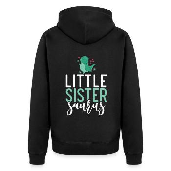 Little Sister Gifts - Unisex Premium Bio Zip Hoodie - Schwarz - Hinten - Nico (187cm)