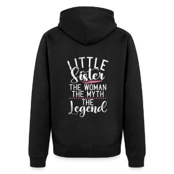 Little Sister Gifts - Unisex Premium Bio Zip Hoodie - Schwarz - Hinten - Nico (187cm)