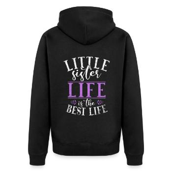 Cadeaux Petite Soeur - Veste à capuche bio Premium Unisexe - noir - Dos - Nico (187cm)