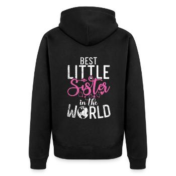 Cadeaux Petite Soeur - Veste à capuche bio Premium Unisexe - noir - Dos - Nico (187cm)