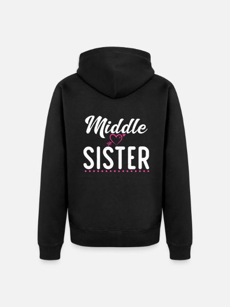 Middle Sister Gifts - Unisex Premium Organic Zip Hoodie - black