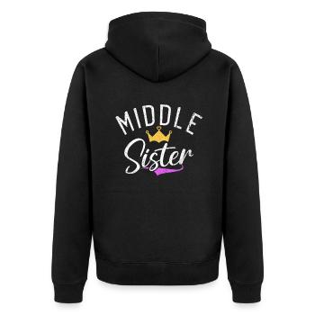 Middle Sister Gifts - Unisex Premium Bio Zip Hoodie - Schwarz - Hinten - Nico (187cm)