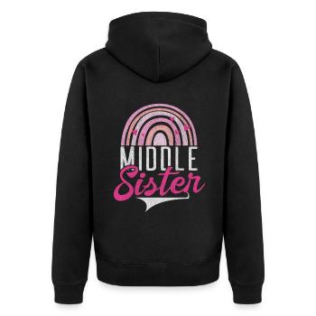 Middle Sister Gifts - Unisex Premium Organic Zip Hoodie - black - Back - Nico (187cm)