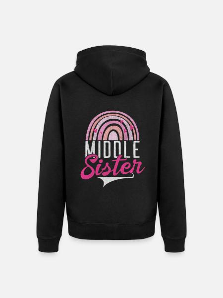 Middle Sister Gifts - Unisex Premium Bio Zip Hoodie - Schwarz
