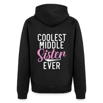 Middle Sister Gifts - Unisex Premium Organic Zip Hoodie - black - Back - Nico (187cm)