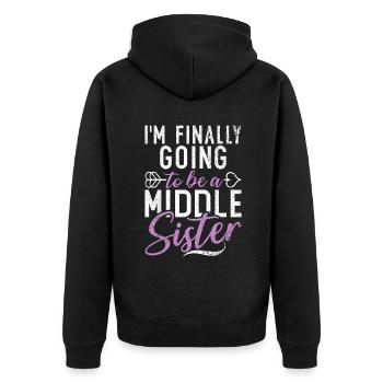 Middle Sister Gifts - Unisex Premium Organic Zip Hoodie - black - Back - Nico (187cm)