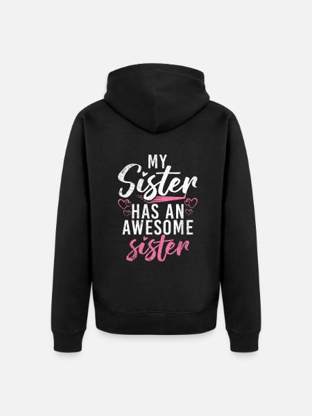Middle Sister Gifts - Unisex Premium Bio Zip Hoodie - Schwarz