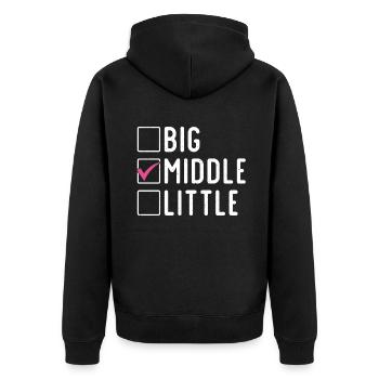 Middle Sister Gifts - Unisex Premium Organic Zip Hoodie - black - Back - Nico (187cm)