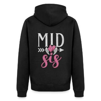 Middle Sister Gifts - Unisex Premium Organic Zip Hoodie - black - Back - Nico (187cm)