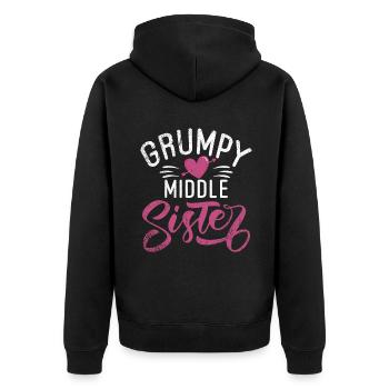 Middle Sister Gifts - Unisex Premium Organic Zip Hoodie - black - Back - Nico (187cm)