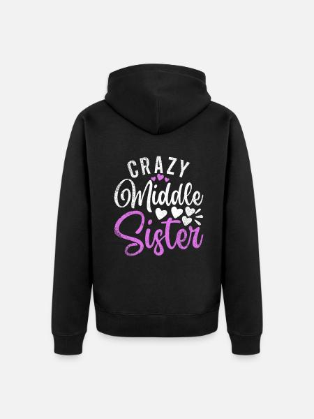 Middle Sister Gifts - Unisex Premium Bio Zip Hoodie - Schwarz