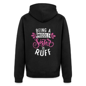 Middle Sister Gifts - Unisex Premium Organic Zip Hoodie - black - Back - Nico (187cm)
