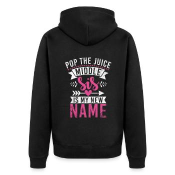 Middle Sister Gifts - Unisex Premium Organic Zip Hoodie - black - Back - Nico (187cm)