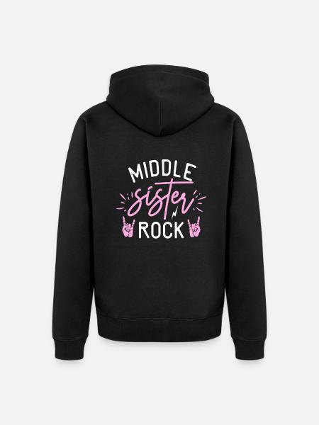 Middle Sister Gifts - Unisex Premium Organic Zip Hoodie - black