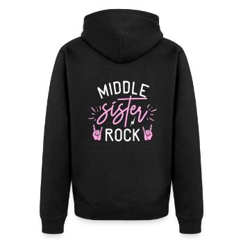 Middle Sister Gifts - Unisex Premium Organic Zip Hoodie - black - Back - Nico (187cm)