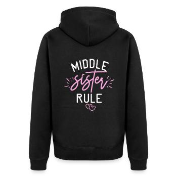 Middle Sister Gifts - Unisex Premium Organic Zip Hoodie - black - Back - Nico (187cm)