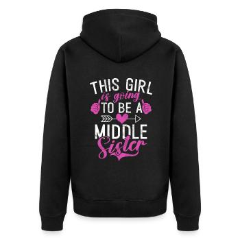 Middle Sister Gifts - Unisex Premium Organic Zip Hoodie - black - Back - Nico (187cm)