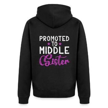 Middle Sister Gifts - Unisex Premium Bio Zip Hoodie - Schwarz - Hinten - Nico (187cm)