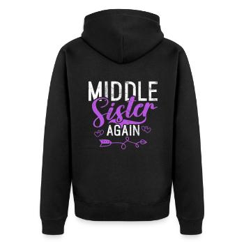 Middle Sister Gifts - Unisex Premium Organic Zip Hoodie - black - Back - Nico (187cm)